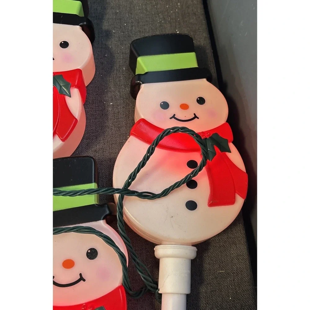 GEMMY Color Motion Winking Blinking Blowmold Snowman Christmas Pathway Lights